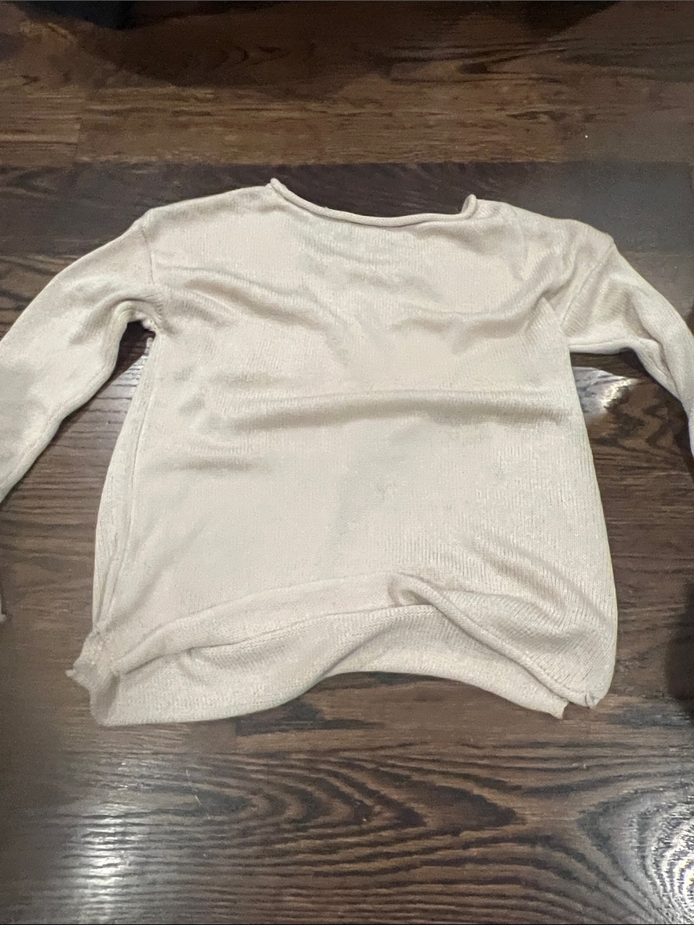 Marled Cream Crewneck Sweater with USA Flag Lettering - Picture 4 of 4